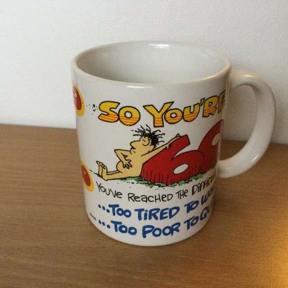 Contenova collection porcelain coffee tea mug happy 60th birthday so you are 60 - Picture 2 of 6